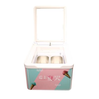 China Deluxe Commercial Mini Ice Cream Showcase Display Gelato Top Single-temperature Table Freezer for sale