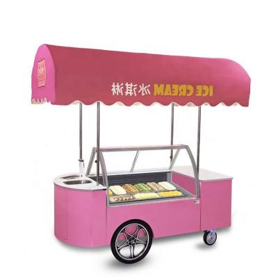 China Supermarket Disply Introduce High Quality And Low Energy Electric Ice Cream Cart With Canopy Sold By Chinese Supplier for sale