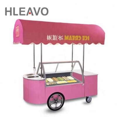 China Snack Factory Economical Best For Sale Safety Glasses Door 220~240V/50Hz Ice Cream Push Cart for sale