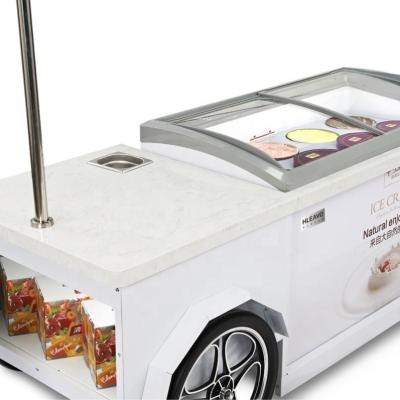 China Small Single-temperature Ice Cream Cart Italian Gelato Showcase Ice Cream Cart Makers for sale