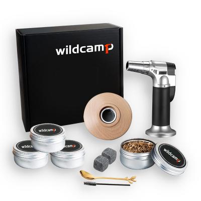 China Wildcamp Amazon Cocktail Smoking Kit Viable Glass Topper Gun Infuse Smoker Set Cocktail Taigin With Torch for sale