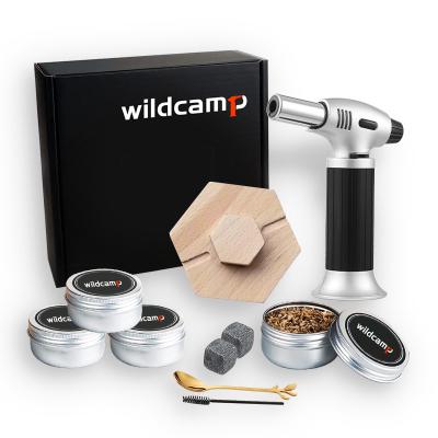 China Wildcamp Cocktail Smoker Kit With Butnae Torch Cherry Viable Wood, Apple, Pecan, Oak for sale