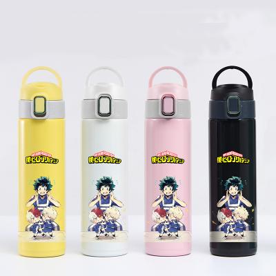 China Customized Portable 304 Stainless Steel Double Wall Portable Thermos Bottle 304 Anime Avengers Sports Travel Bottle Airless Coffee for sale