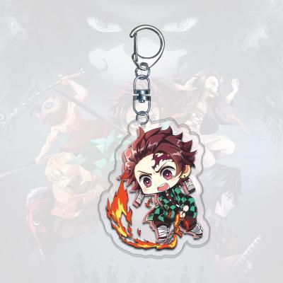 China Toy Accessories Custom Printed Hologram Acrylic Charm Fashion Anime Demon Slayer PVC Key Chain for sale