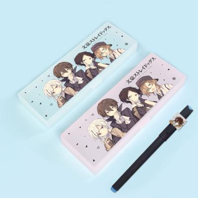 China Schools & New Offices Anime Series Pencil Box Set Plastic Large Capacity Student School Supplies Customizable Logo Storage LOGO Pencil Box for sale