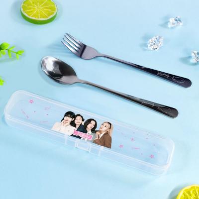 China Bulletproof Viable New Boy's New Album MAP OF SOUL ONE Outdoor Two-Piece Set Tableware Spoon and Fork Set Desktop Gift for sale