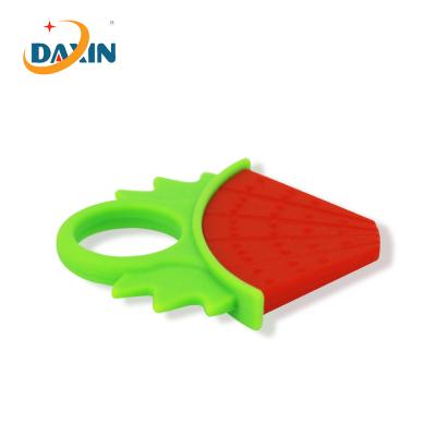 China Waterproof BPA Free Watermelon Fruit Design Silicone Teether Soft Silicone Baby Bite Boy for sale