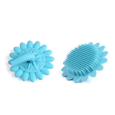 China Waterproof BPA Free Soft Baby Silicone Bath Brush And Srubber For Dryskin for sale