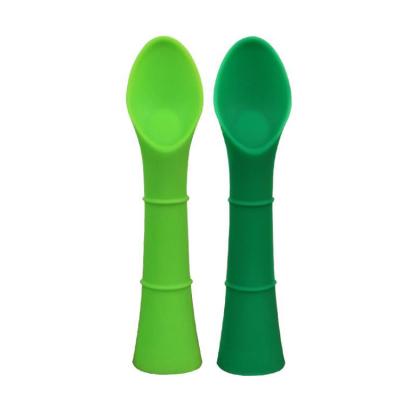 China BPA Free Bamboo Lovely Design Soft Silicone Spoon Baby For Kids for sale