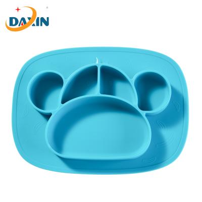 China Monkey silicone dishwassher waterproof soft silicone tableware feeding dish for kids for sale