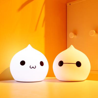 China Cartoon Design Fashion Waterproof Water Drop Led Touch Lamp Baby Silicone Night Light for sale