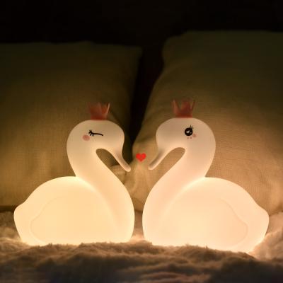 China Nes Design Power Swan Waterproof Silicone Rechargeable Night Light For Room for sale