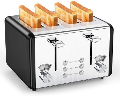 China Household 4 Slice Wide Slot Motor Begal Extra Toaster Bread Good For Baking Even Reheating Defrost Shade Conveyor Electric Toaster for sale