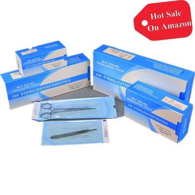 China Dental Clinic Sterilization Medical Disposable Dental Self Seal Pouches Autoclave Sterile For Mouth Mirror Disinfection for sale