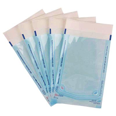 China Sterilization Easy Self Seal Pouch Operation Paper Blue Film for Tools Sterilizer Cleaning Bags for Tattoo Shops, Dental Offices for sale