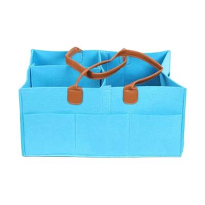 China With USB Manufacturer Wholesale Felt Baby Diaper Storage Box Organizer Felt Baby Diaper Bag With Spare Pad for sale