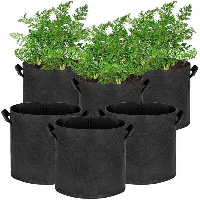 China Corrosion Resistance 3/5/7/10/15/20/25 Gallon Woven Fabric Nursery Pot Non Felt Cheap Growing Bags for sale