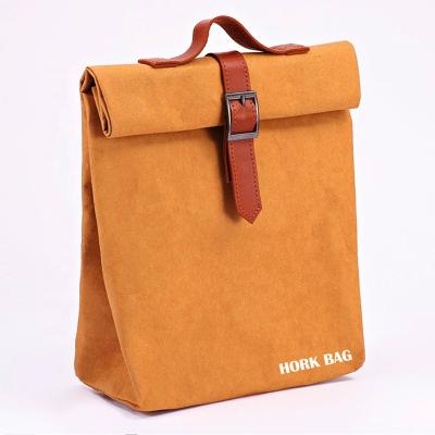 China Durable High Quality Waterproof Brown Tyvek Kraft Paper Washable Bag Insulated Lunch Cooler Tyvek Bag for sale