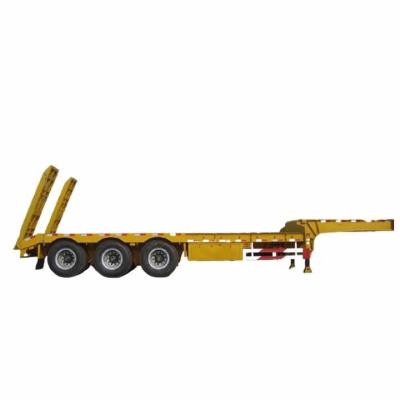 China Semi Truck Trailer Factory Source 3 Axles Lowbed Lowloader Flatbed Trailer Truck For Sale for sale