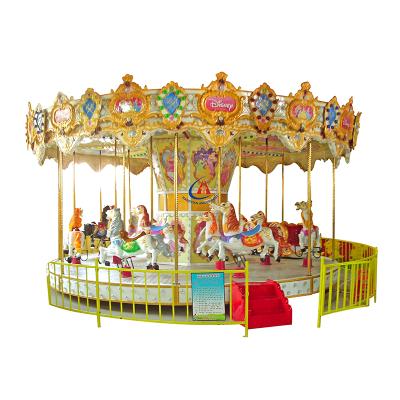 China Amusement Park Ride Kiddie Amusement Park Fiberglass Games Rides Carousel Horse for sale