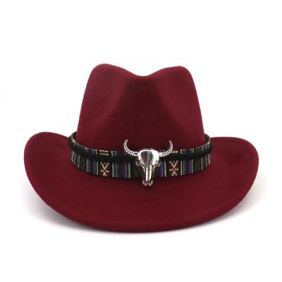 China Western Cowboy Multicolor Winter Woolen Hat Wholesale Character Stock for sale