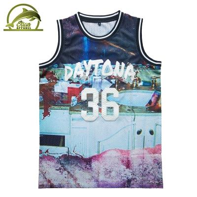 China Logo Snake Twill Stitched Printing Custom Made Breathable Mesh Basketball Jersey for sale