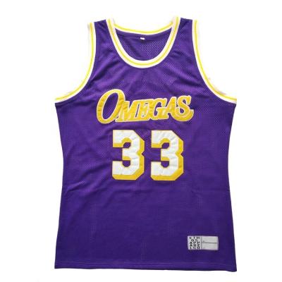 China Custom Made High Quality Breathable Logo Tackle Twill Stitched Basketball Tank Top for sale