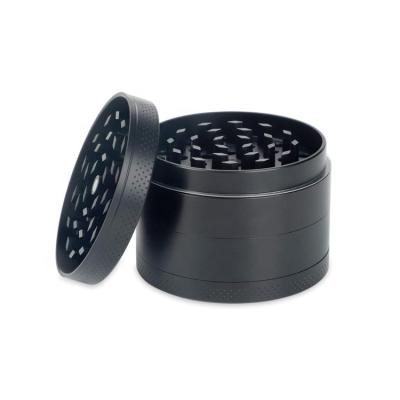 China High Qulaity Modern Logo Premium Herb Grinder Custom Made 4 Pieces Zinc Alloy Spice Grinder Black Color for sale