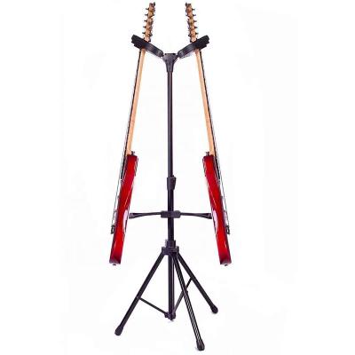 China Slef Locking Self Locking Tripel Rack With Double Guitar Stand For Folding Guitar Rack for sale