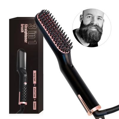 China Hair Styling Brush Amazon Hot Selling Electronic Brush 3 in 1 Comb Multi Function for Men's Beard Straightener for sale