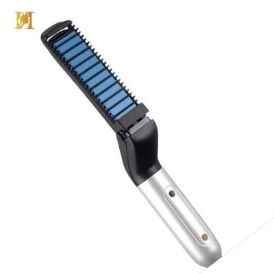 China Portable Electric Hair Comb for Men's Beard Straightening Comb Electric Smooth Facial Hair Beard Brush for sale