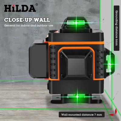 China Laser Laser Level 4D 16 Lines Self Leveling Cross Line 360 ​​Degree Green Beam Lazer Level 200*198mm for sale