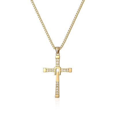 China 2023 Fashion Simple Design Religious Jewelry Hot-selling Classic Gold Plated Sliver Cross Chain Necklaces For Women Men for sale