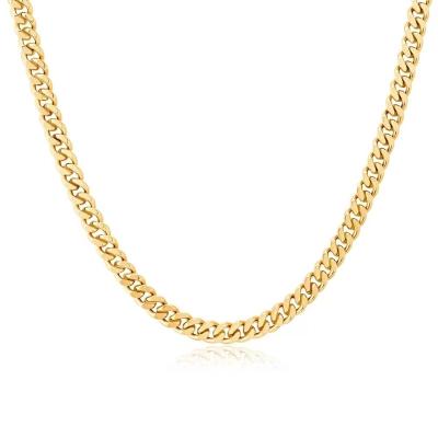 China Non-fading Hot-selling Durable Gold Plated Stainless Steel Chain Miami Double Layer Snake Chain Choker Fashion Thick Cuban Necklace for sale