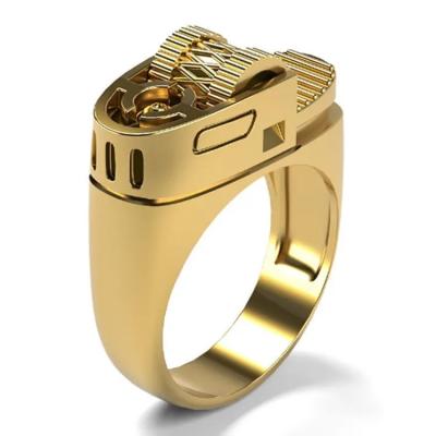 China Vintage Fashion European and American Wholesale New Hot Jewelry Men's Titanium Steel Lighter Rings for sale