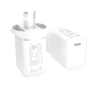 China Mobile Phone 20w AU Plug Usb C Wall Charger Palladium 3.0 Australia Fast Charger For Apple iPhone 12 for sale