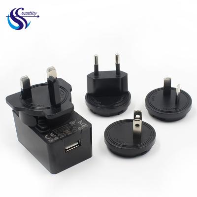 China ABS+PC Flame Retardant Material 5v 1a Usb Power Adapter Plug Interchangeable DC To AC Adapter for sale