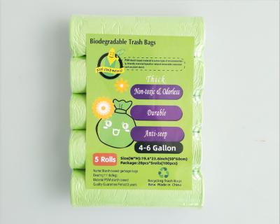 China 100% PLA MBU-4550 Waste Bags 100% Biodegradable Biodegradable Garbage Bags On Roll Cornstarch Plastic Bags for sale