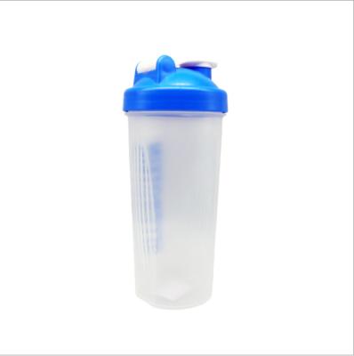 China Sustainable Plastic Shake Cup Gym Dry 600ML Egg White Mixing Cup With Ball Eggnog Cup With Handle for sale