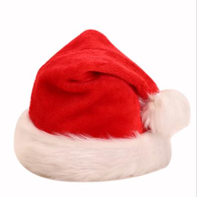 China Navy Eco-Friendly Red Fur Hat Christmas Long Line Christmas Decorations Christmas Hat Festival Adult Dress Up Supplies for sale