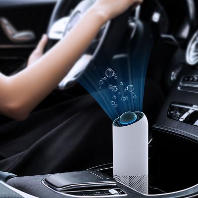 China Aromatherapy Function Freshener Amazon Mini Portable Activated Carbon True Hepa Filter Car UV Air Purifier for sale