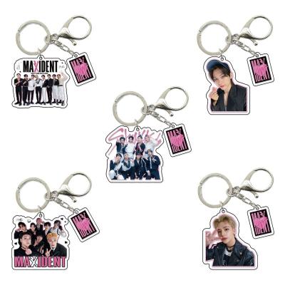 China Wholesale Kpop Plastic Stray Kids MAXIDENT Plastic Acrylic Key Chain for sale