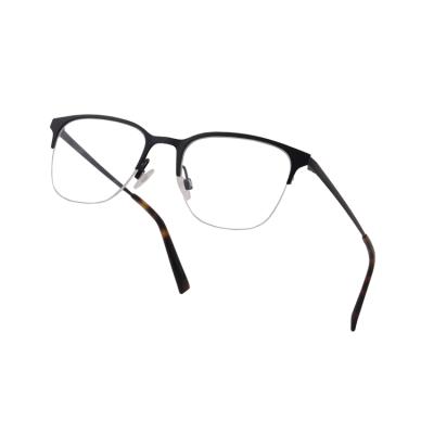 China For Reading Glasses Good Quality Excellent Manufacturers Fashion Titanium Half Rim Metal Frames Optical Eyeglasses for sale