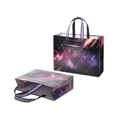 China Eco - Friendly Heat Transfer Folding Printing Non Woven Bag With Handle Wholesale for sale