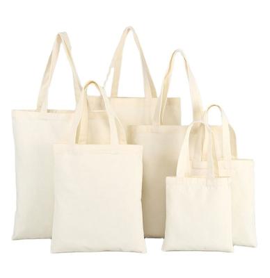 China Eco-Friendly Reusable Empty Canvas Tote Shopping Grocery Bag For DIY Crafts Reusable Washable Eco-Friendly Without Gusset And Bottom for sale