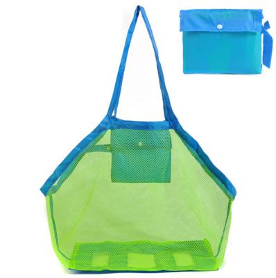 China Grocery Handled Mesh Bags Reusable For Beach Shopping Picnic Fold Up Recycling Shoulder &Handbag Wholesale for sale