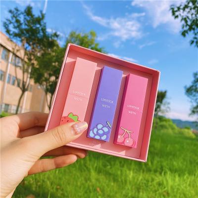 China Wholesale Waterproof Cosmetics 3 Colors Lipstick Set In Stock Lasting Nude Matte Lipstick For Women for sale