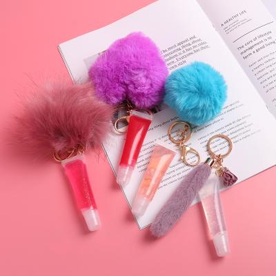 China Waterproof Custom Candy Flavor Private Label Lip Gloss Lip Gloss With Mini Plush Ball for sale