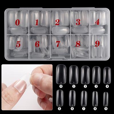 China 500 Pcs French C Curved French Acrylic Full Cover Finger Art False Artificial Nails False Nail Tips French Acrylic for sale