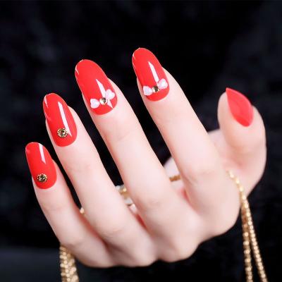 China Korea Wear Detachable Artificial Nail Tips Fake French Finishing Piece Art Nails 24 Pieces Nail Patch for sale